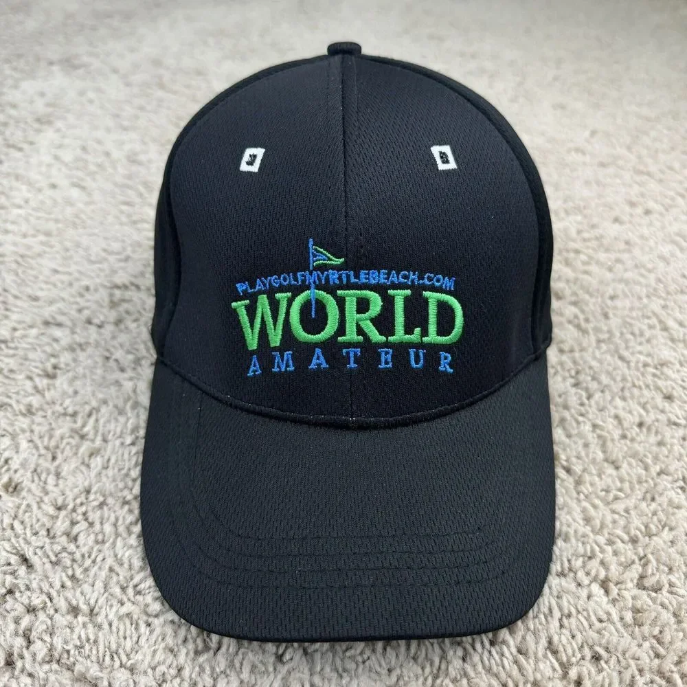 Play Golf Myrtle Beach Hat World Amateur SaintNine SnapBack Black Spellout‎ Cap